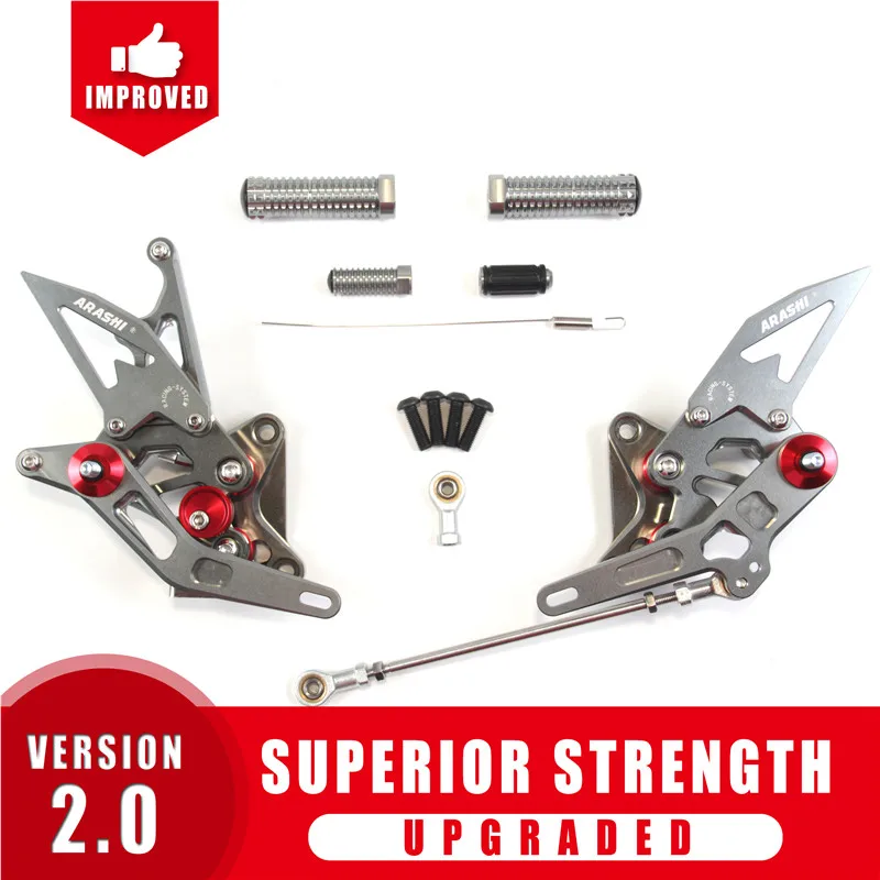 Араши для SUZUKI GSXR1300 Hayabusa 1999-2007 Rearset Регулируемые подножки 2000 2001 2002 2003 2004 2005 2006 с ЧПУ - Цвет: Gray
