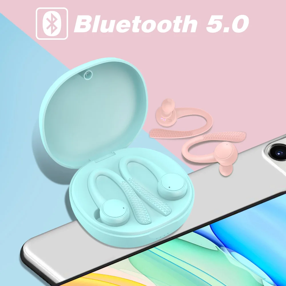 

Беспроводные Bluetooth наушники HiFi стерео гарнитура беспроводные наушники спортивные наушники с заушником с зарядным устройством для ios Android