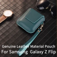 genuine leather samsung galaxy z flip case pouch protective pouch for samsung galaxy z flip pouch accessories bag sm f700f case