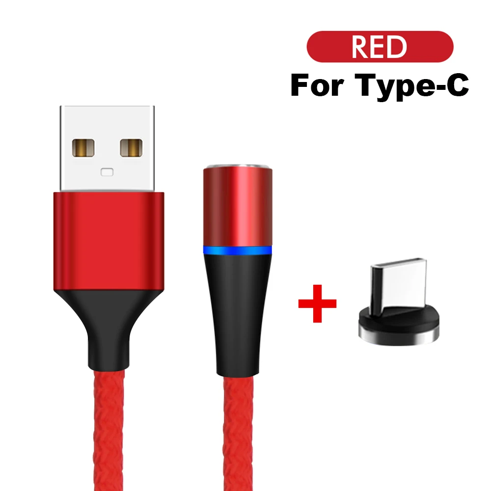 Type C Red Магнитный кабель type C для samsung Galaxy A30 A50 S10, магнитный кабель type C для быстрой зарядки и передачи данных для Xiaomi huawei - Цвет: Type C Red
