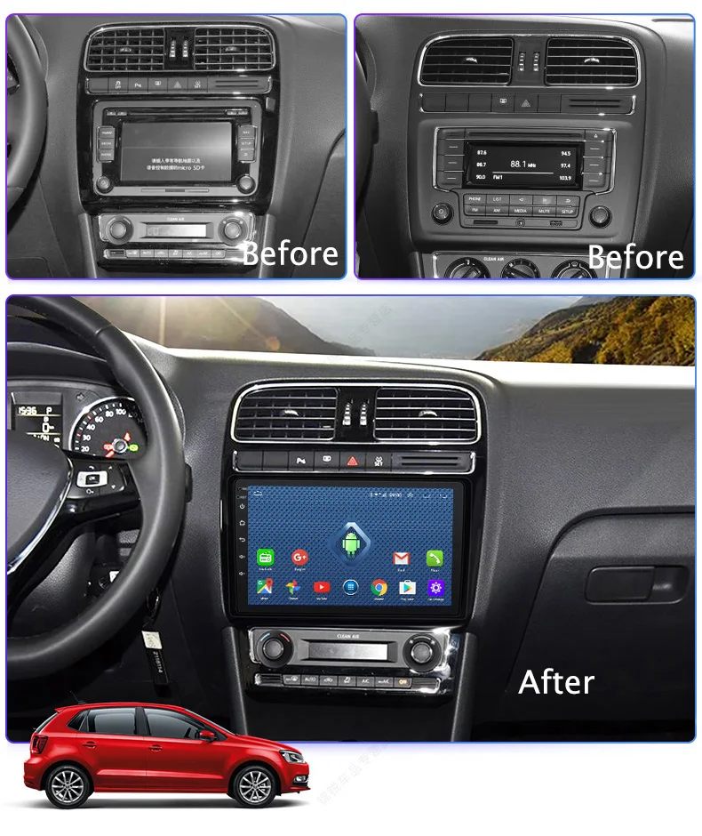 Автомагнитола Wanqi для Volkswagen Polo Sedan 2008-2018 мультимедийный видеоплеер на Android 9 1 Wi-Fi/4G