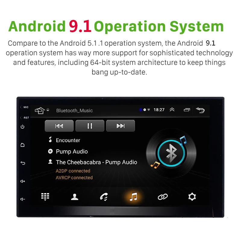 Универсальный Автомобильный мультимедийный плеер автомагнитола 2DIN на Android 9 1 2 Гб
