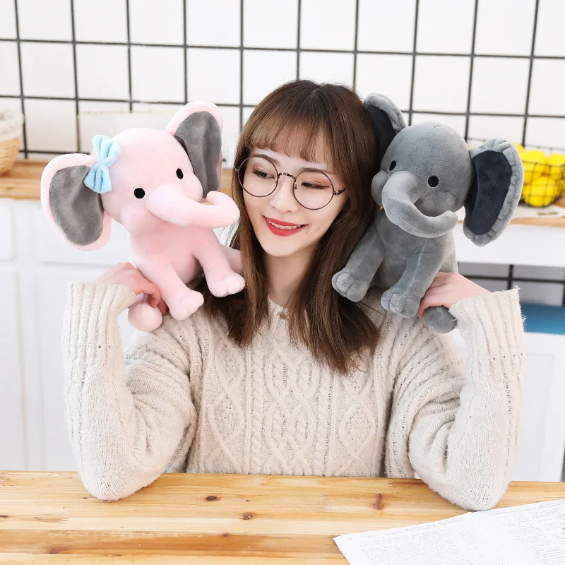 

lovely cartoon elephant plush toy about 25cm gray or pink colour soft doll baby toy Christmas gift h1685