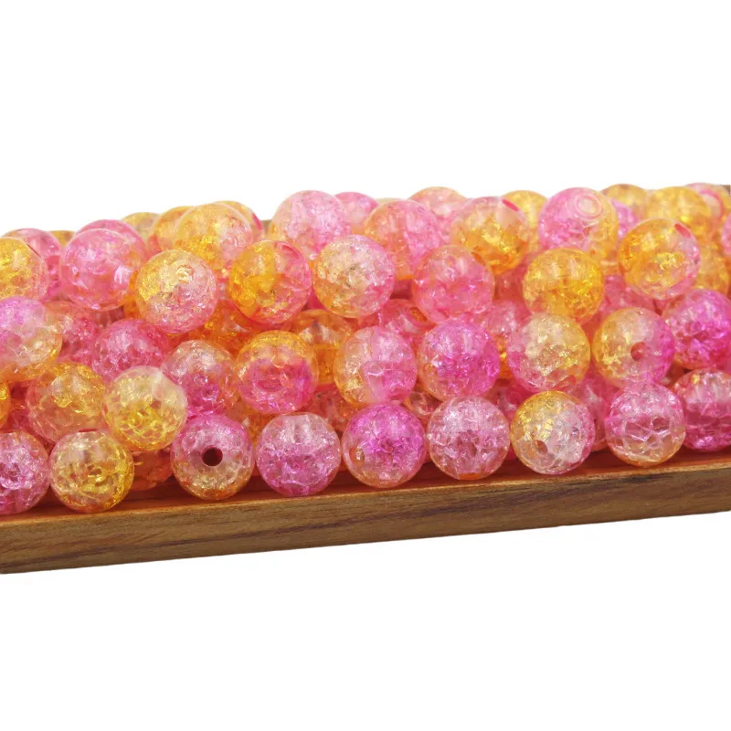 30 шт./упак. 10 мм двухцветные треснувшие бусины разделительные для изготовления