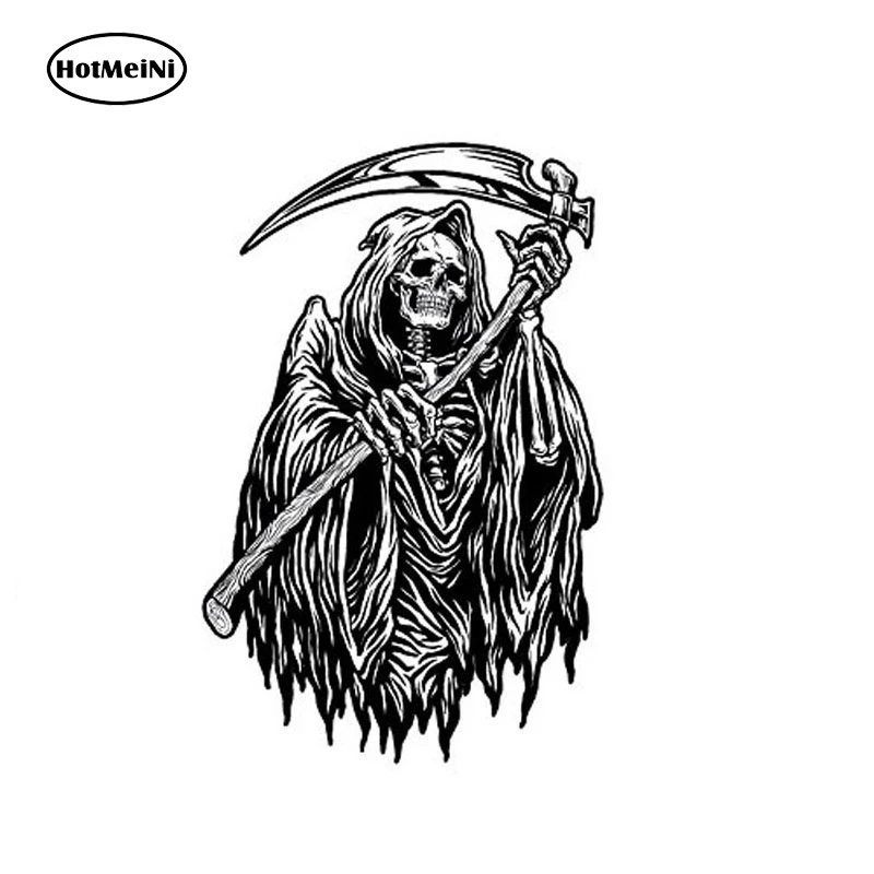 

HotMeiNi 6cm x 13cm DEATH SKELETON Classic Reflective Personality Car Sticker