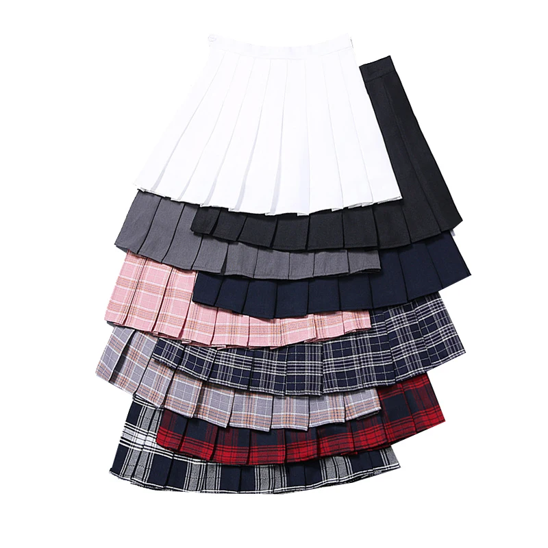 

New 2020 Women Plaid Skirts High Waist Pleated Mini Skirt Summer Slim Waist Ladies Short Skirts Fashion Casual Women Mini Skirt