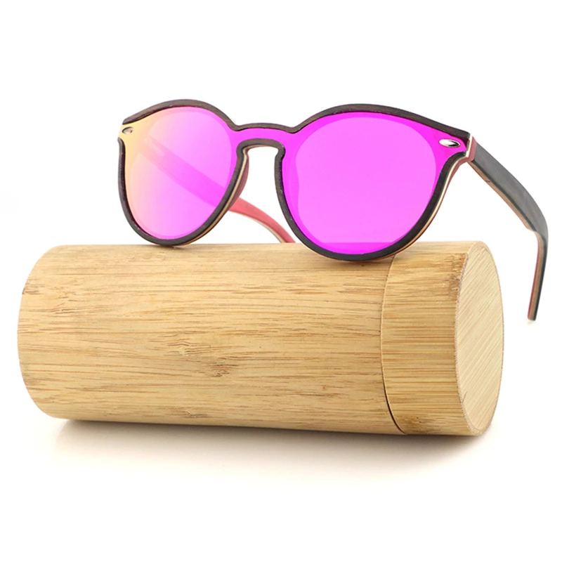 Стильные поляризационные солнцезащитные очки кошачий глаз с деревянным
