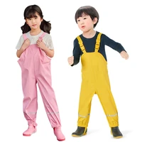 2021 rain baby girl overalls waterproof boy jumpsuit sport children pants outdoor toddler kids trousers teenager playing clothes