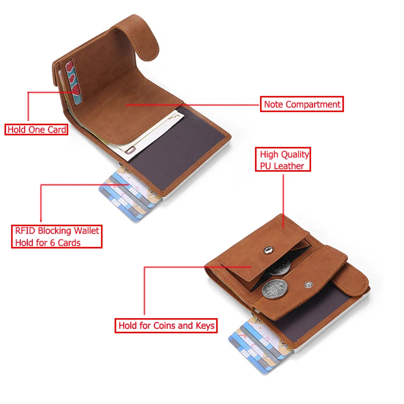 Bisi Goro RFID Противоугонный Мужской умный кошелек с отделением для кредитных карт