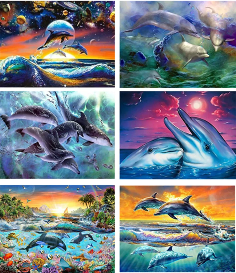 Алмазная вышивка сделай сам животные дельфин алмазная живопись украшение для