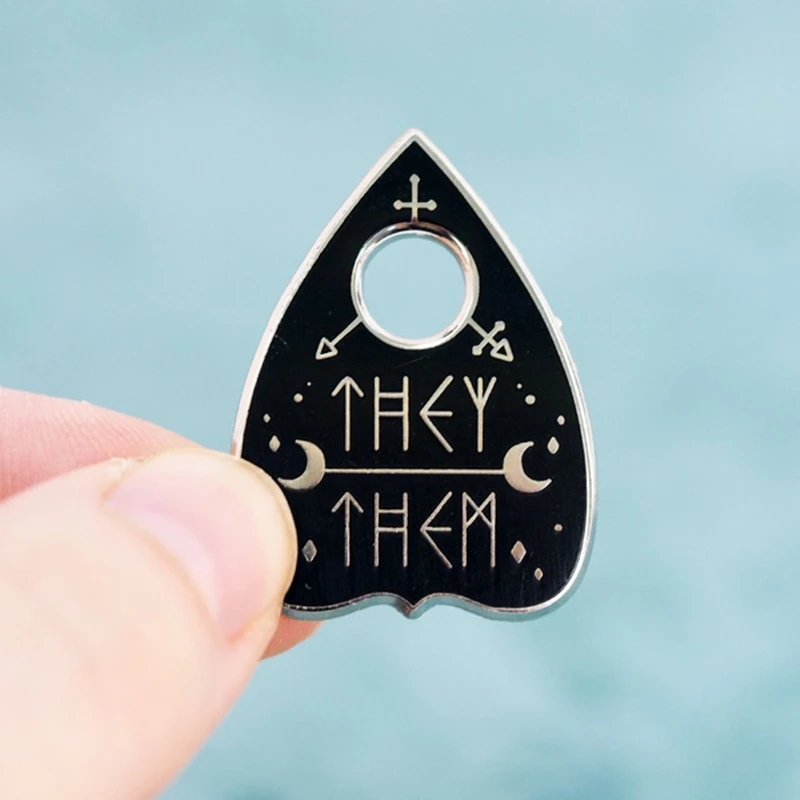 Пожалуйста Применение они/их местоимение Ouija эмалированная брошь сумочки и шляпы
