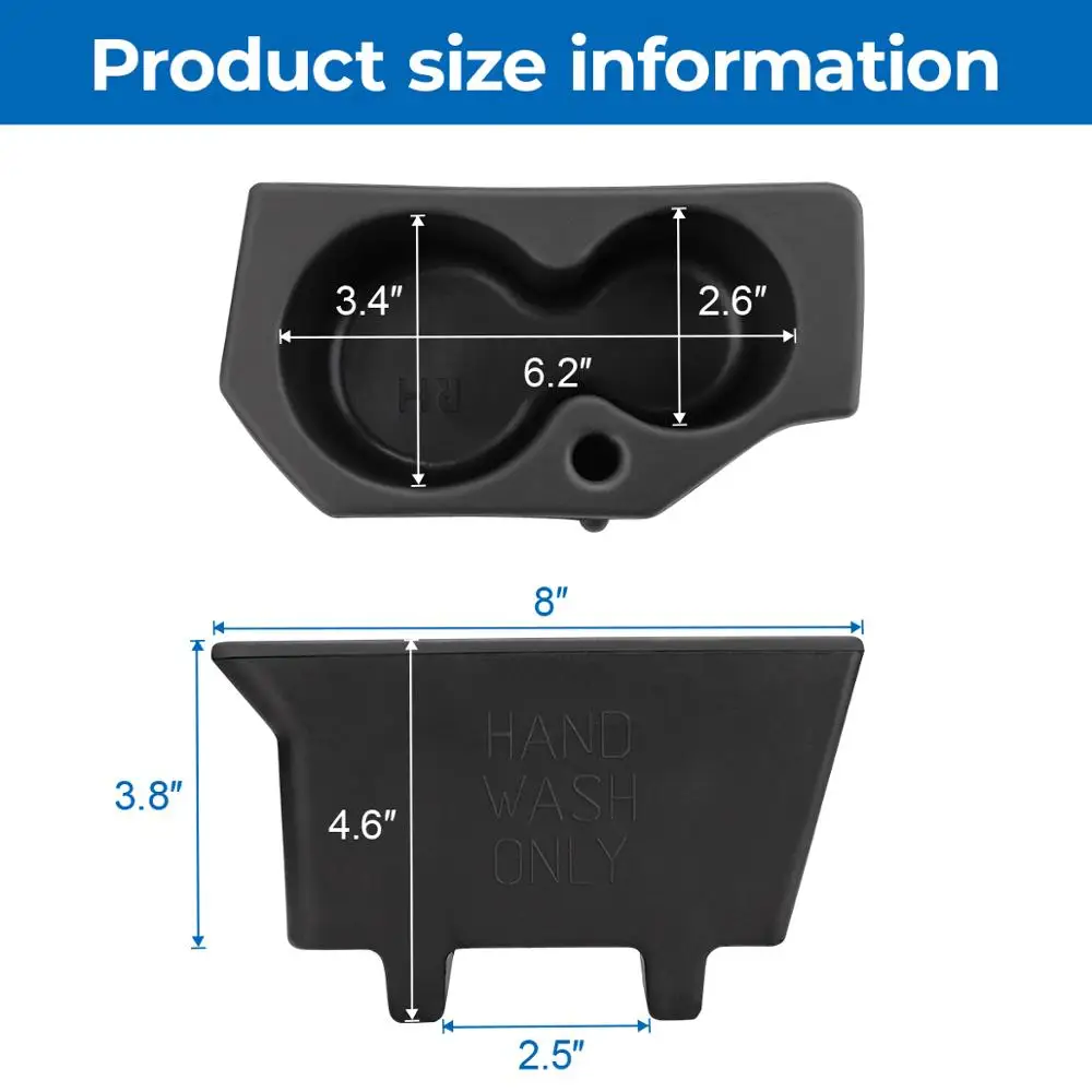 

2pcs Cup Holder For Dodge Ram 1500 2500 3500 2009-2019 Passenger Door Drink Adapter Left & Right