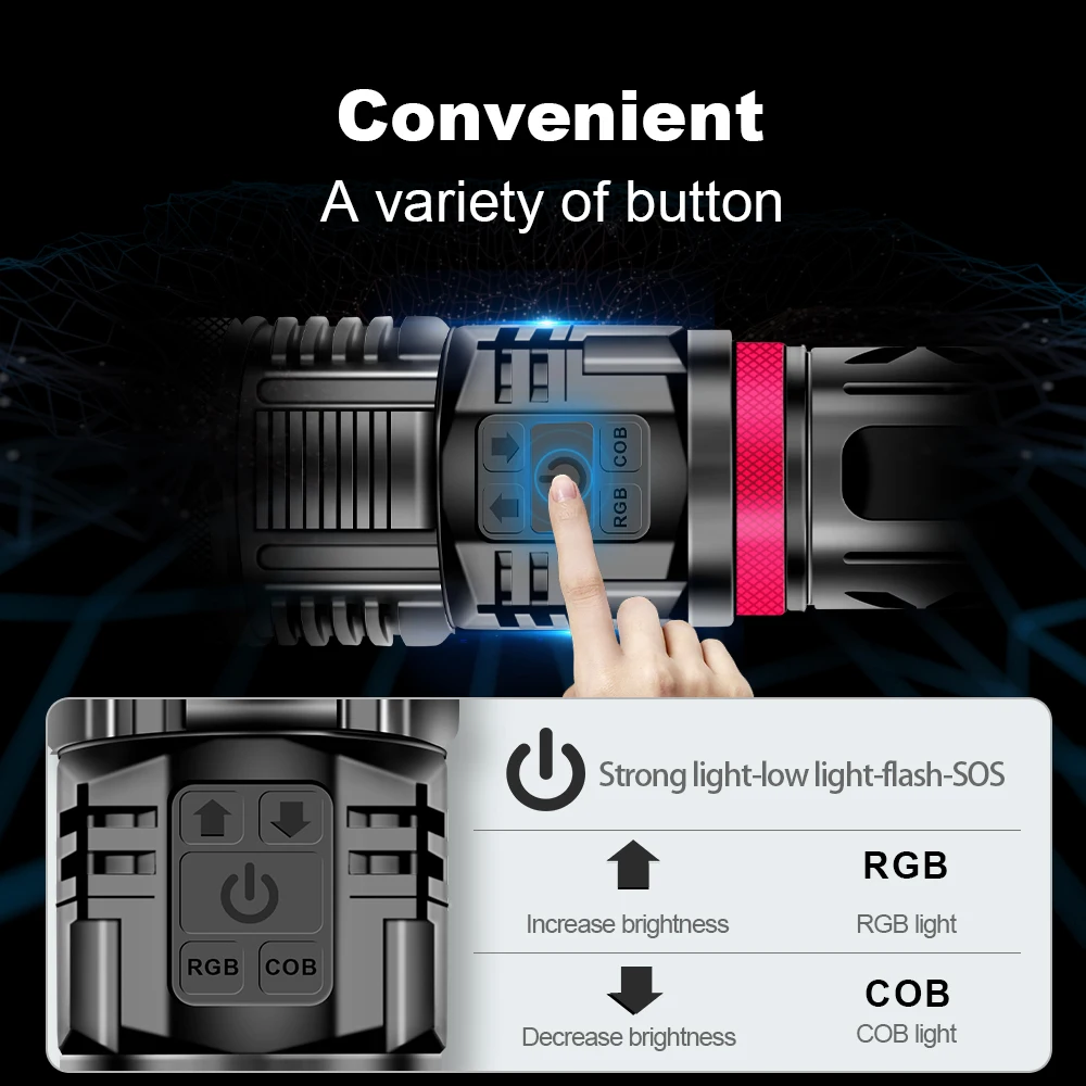 Preise Leistungsstarke Led Taschenlampe XHP120 Multi-farbe Lichter Wiederaufladbare Taktische Taschenlampe 18650 Usb High Power Taschenlampe XHP 90,2 Hand Lampen