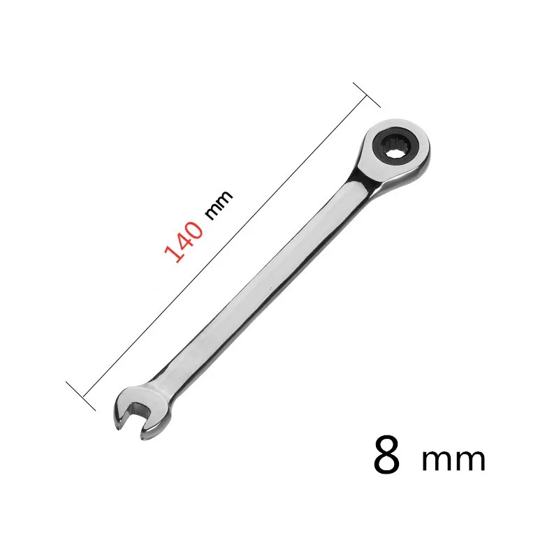 

8mm Ratchet Wrench 72 Teeth Box Spanner Internal Hexagon Two Way Vehicle Maintenance Tool Chrome Vanadium Steel