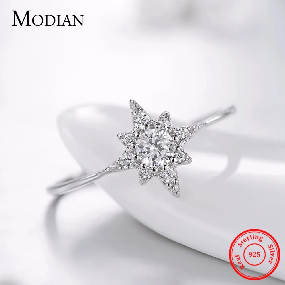 Кольцо Modian из 100% серебра 925 пробы с подсолнухом в форме капли воды модные простые