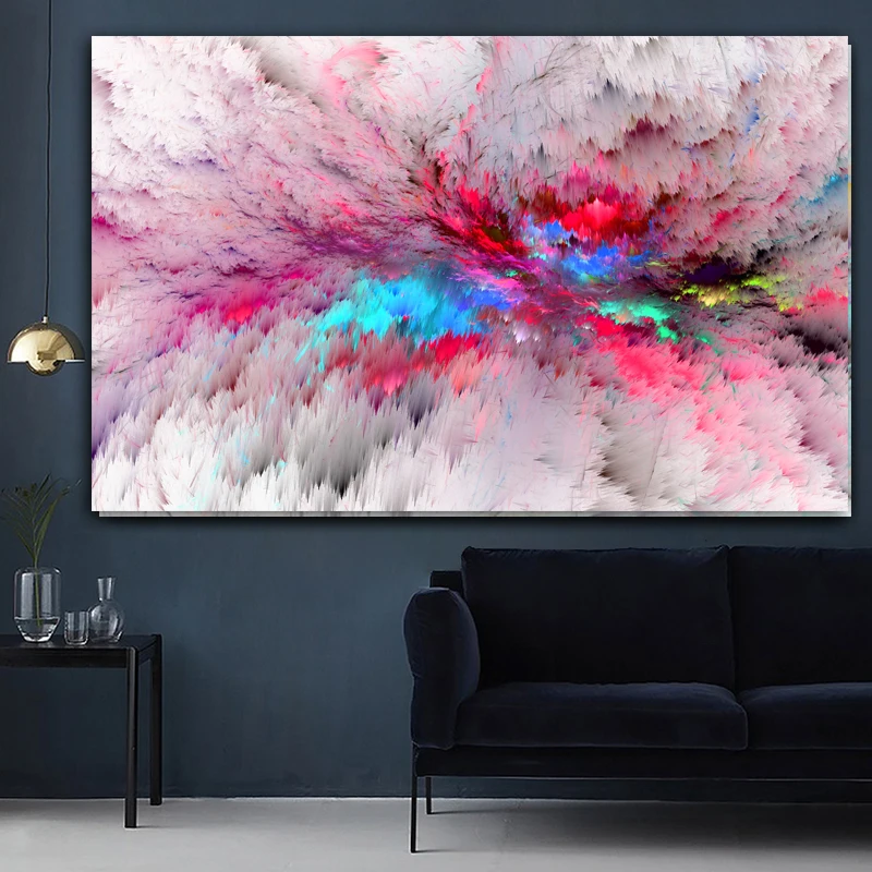 Фиолетовые облака абстрактная живопись маслом думать о Гостиная холст