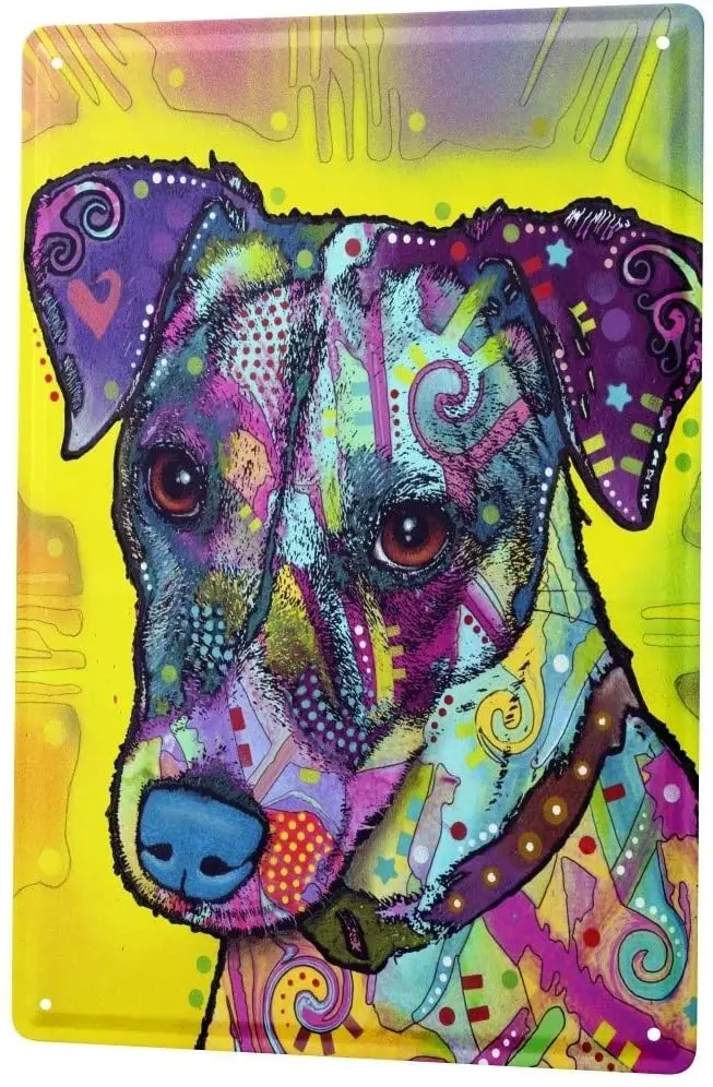 

SINCE 2004 Tin Sign Metal Plate Decorative Sign Home Decor Plaques Animal Shelter Colorful Dog