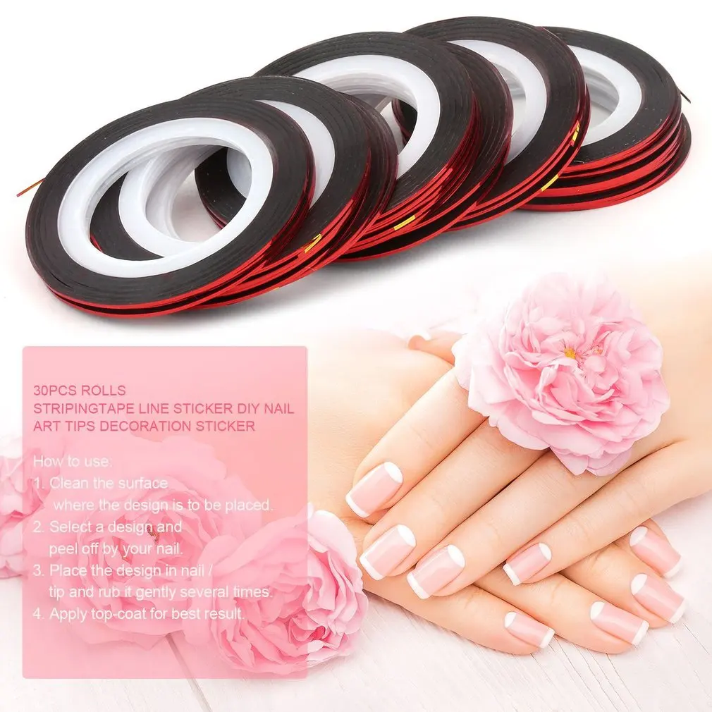 30 шт рулонов 3D чередование ленты линии наклейки Советы DIY Дизайн ногтей