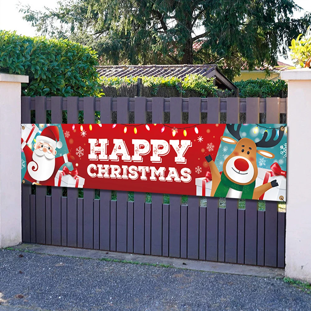 

Christmas Festive Banner Merry Christmas Banner 180*40Cm Xmas Sign Xmas House Home Outdoor Party Decoration Highest Quality