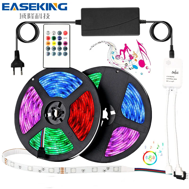 RGB светильник лента для музыкального контроллера SMD 5050 12 В 24 В|Светодиодные ленты|