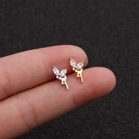 small gold fairy wing ear ring studs helix cartilage conch tragus stud labret septum earring piercing set body jewelry h6