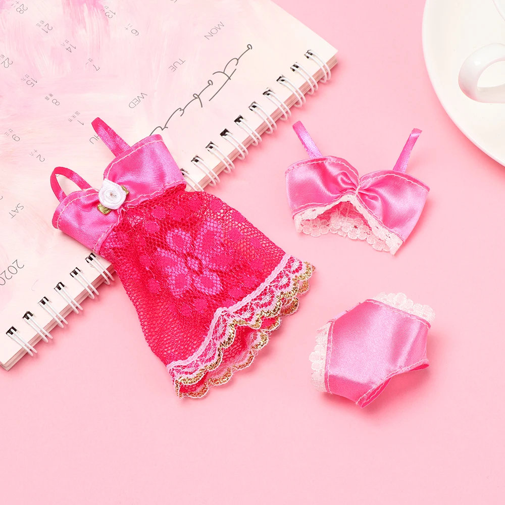 3 шт./компл. кукольная юбка для девочек кружево Ночное платье бюстгальтер нижнее