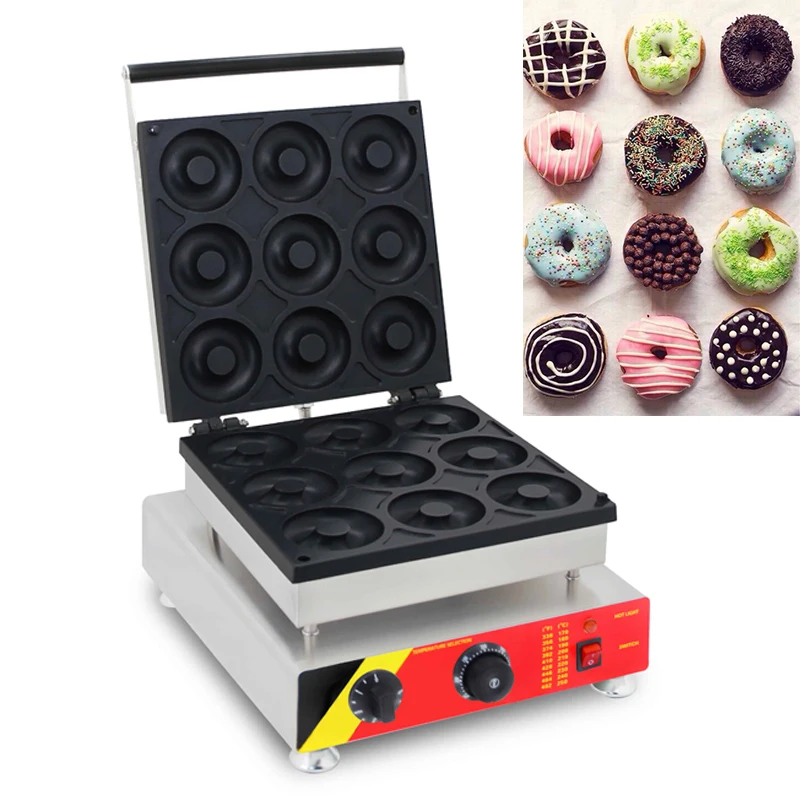 

commercial mini donut machine Non-stick Stainless Steel nine donut maker Snack Equipment electric donut making machine 220V/110V