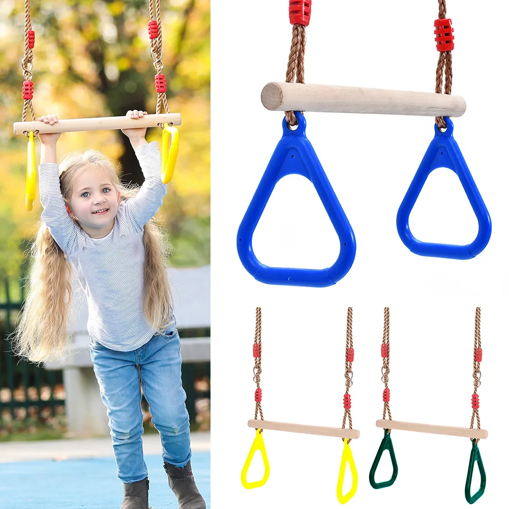 

Kids Heavy Duty Swing Hand Rings Wooden Swing Toy Children Outdoor Swing Set Fitness Supplies ASD88