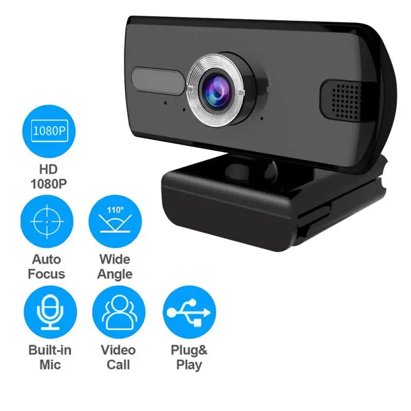 

Webcam 1080P Full HD Web Camera Built-in Microphone 360° Rotatable USB Plug Web Cam For PC Computer Mac Laptop Desktop Tablet