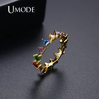 umode triangle australia rhinestone aaa cubic zirconia rings for women fashion jewelry pendientes mujer christmas gifts ur0654