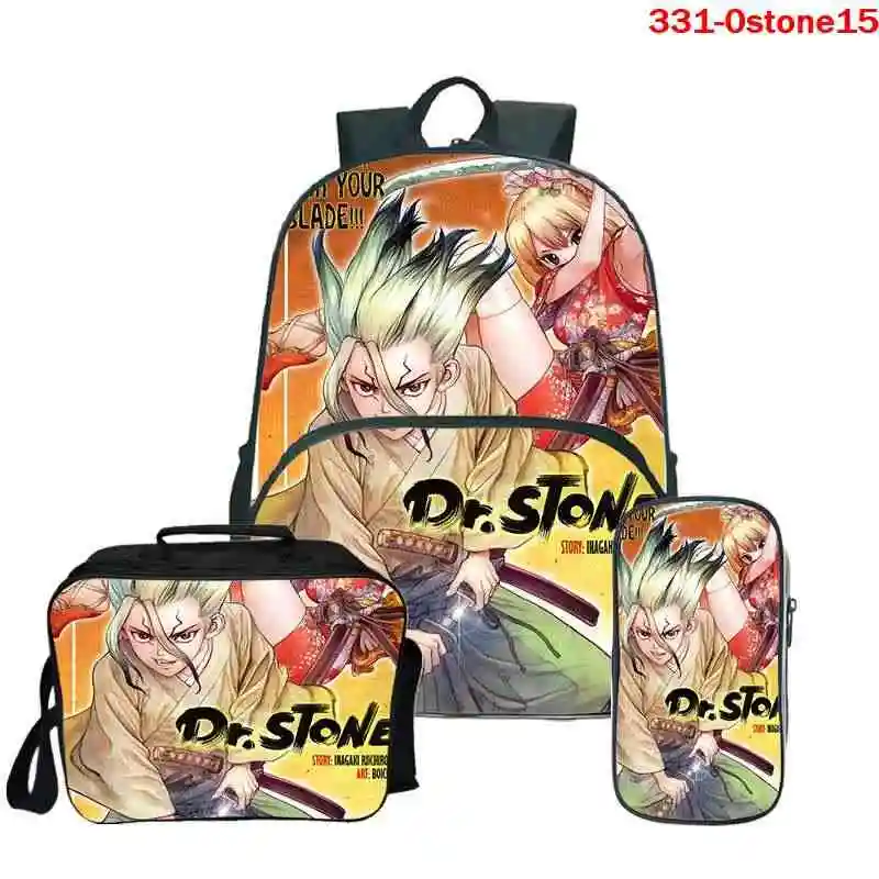 

DR stone 3Pcs/Sets Backpack kawaii for Students Boys Girls Schoolbags Pencil Case backpacks Bags Back to School Casaul Backpack