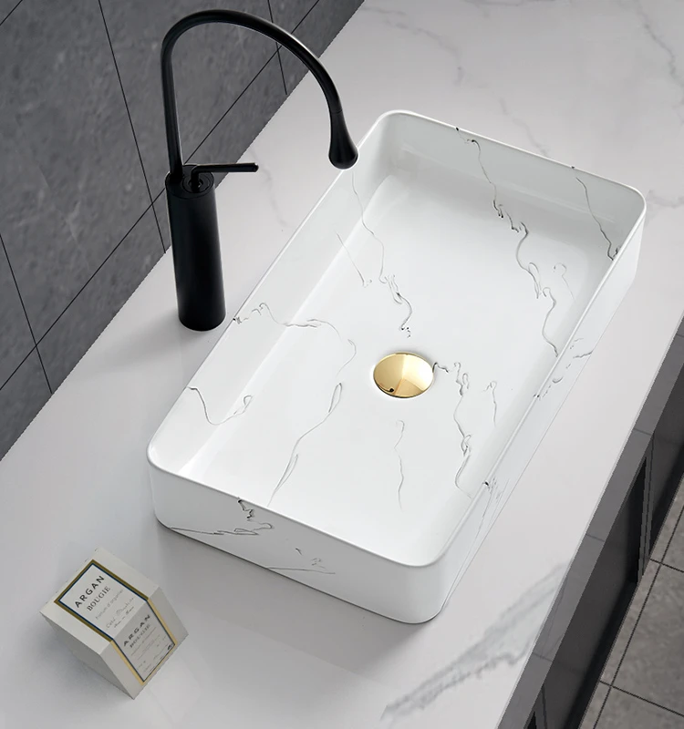 Скандинавская столешница раковина для рук Jazz овальная белая керамическая