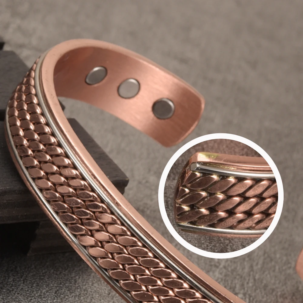 Twisted Copper Bracelets for Women Men Energy Magnetic Bracelet Benefits Adjustable Cuff Bangles Health | Украшения и аксессуары