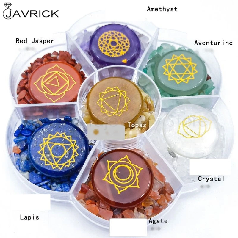 7 Chakra камень реики Балансирующий чип кристаллические целебные рейки Wicca камни