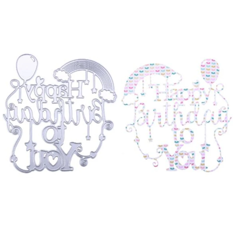 

YINISE Metal Cutting Dies For Scrapbooking Stencils Happy Birthday DIY Album Cards Decoration Embossing Folder Die Cuts Template