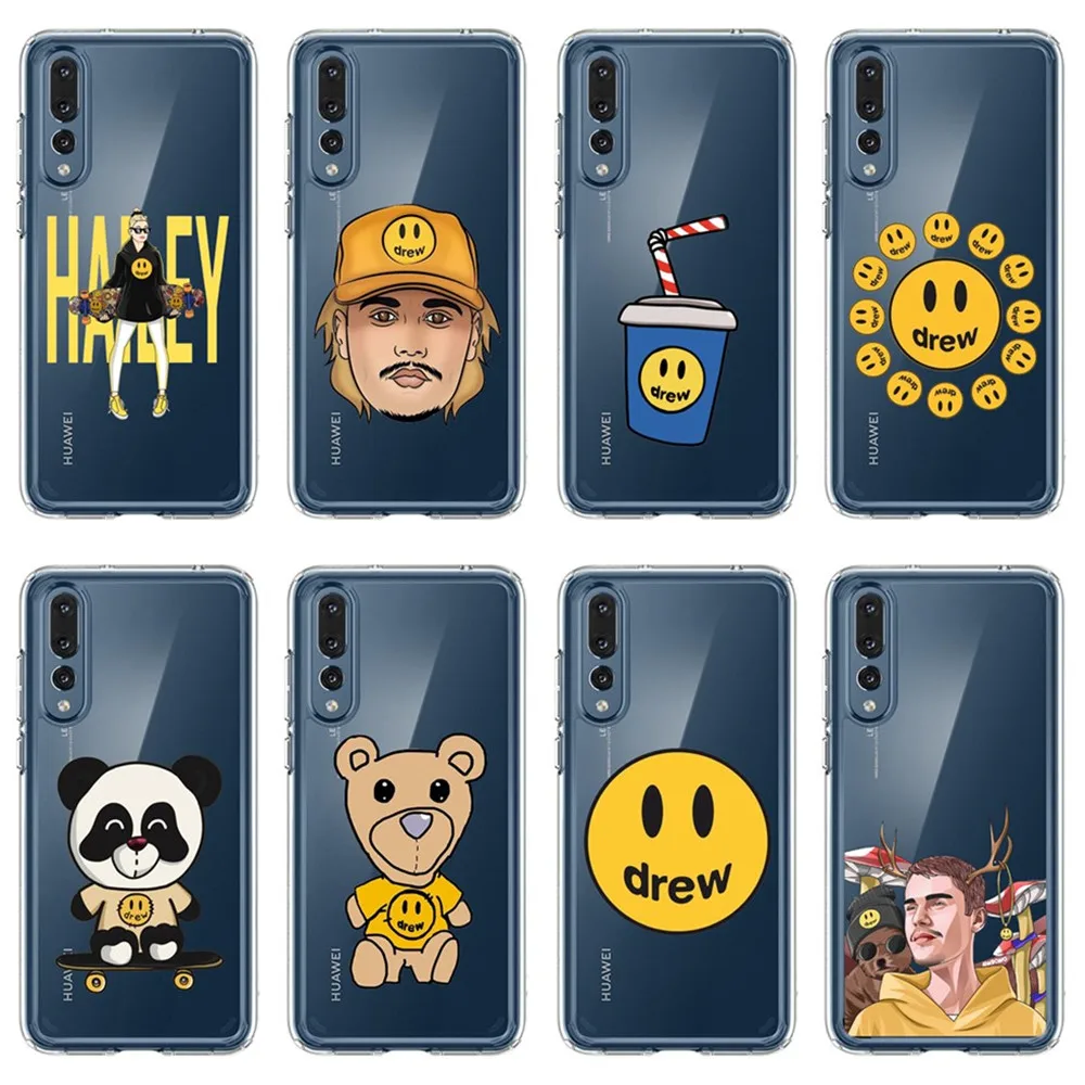 Мягкий чехол с логотипом Justine Bieber drew house для huawei P8 P9 P10 P20 P30 Mate10 Mate20 Lite Pro телефона со