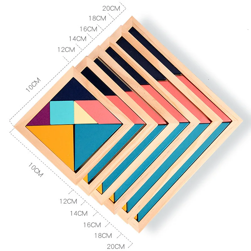 7 шт./компл. цветная головоломка Танграм деревянные игрушки для детей раннего