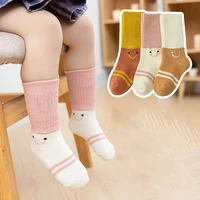 3 pcslot spring and autumn 0 6t childrens socks cartoon smiley baby girls socks toddler socks comfortable soft baby boys socks