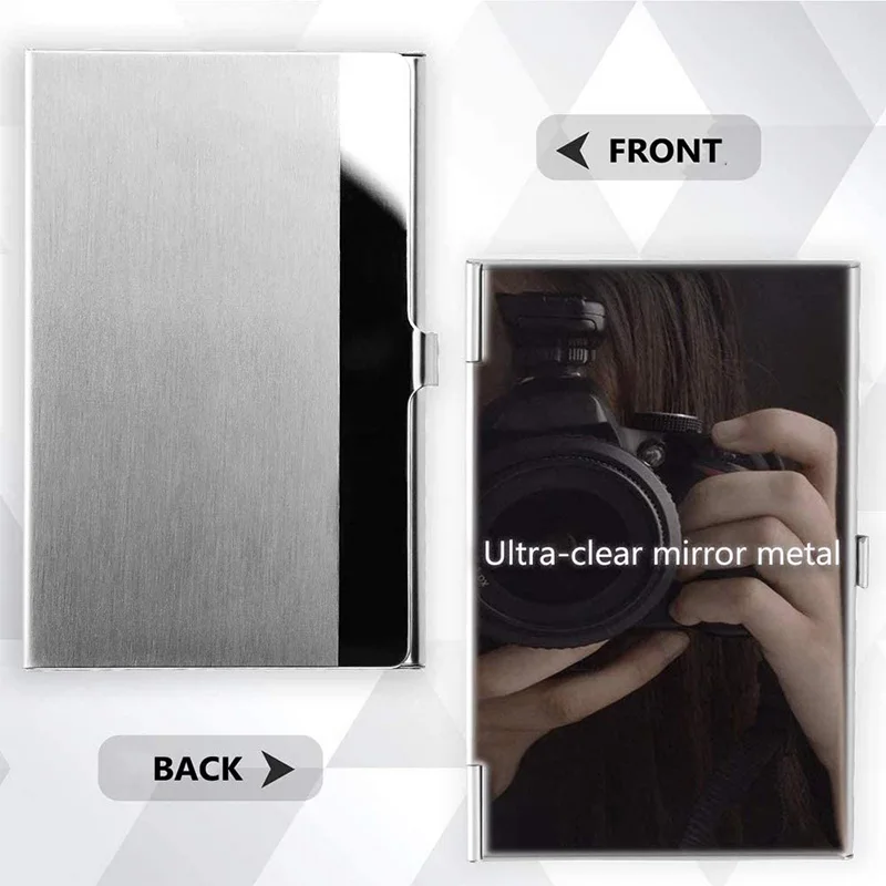 

Stainless Steel Business Card Holder, Mirror, Business Card Case Wallet Credit Card ID Case Name Card Holder (4 Pack)