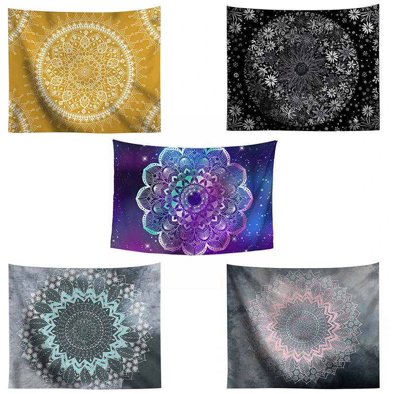 

Mandala Tapestries Blanket Wall Hanging Abstract Tapestry Manual Crafts, Indoor Outdoor Bohemian Home Art Psychedelic Decoration