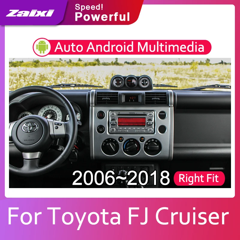 

ZaiXi Car Android System 1080P IPS LCD Screen For Toyota FJ Cruiser 2006~2018 Car Radio Player GPS Navigation BT WiFi AUX