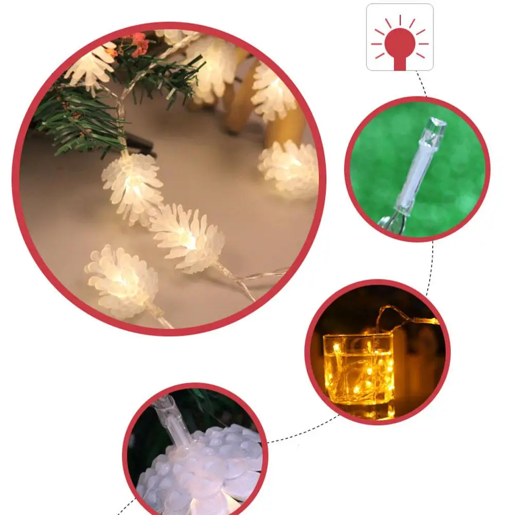 Рождественский светодиодный светильник шишка декоративный для садового дома