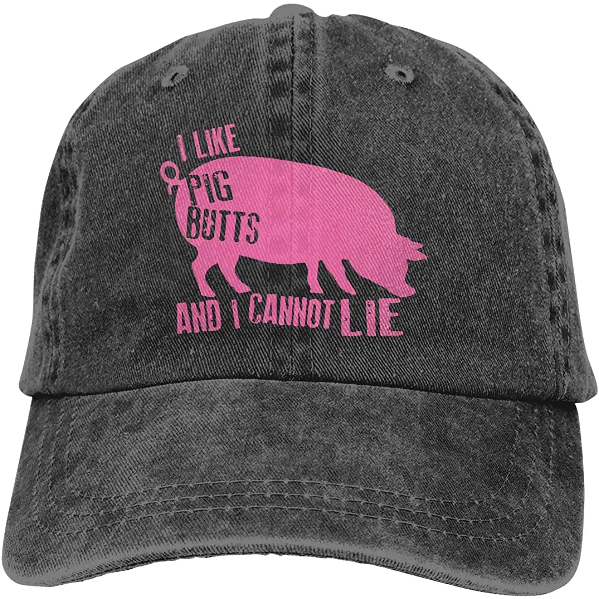 

Unisex I Like Pig Butts A Vintage Washed Twill Baseball Caps Adjustable Hats Funny Humor Irony Graphics Of Adult Gift Black