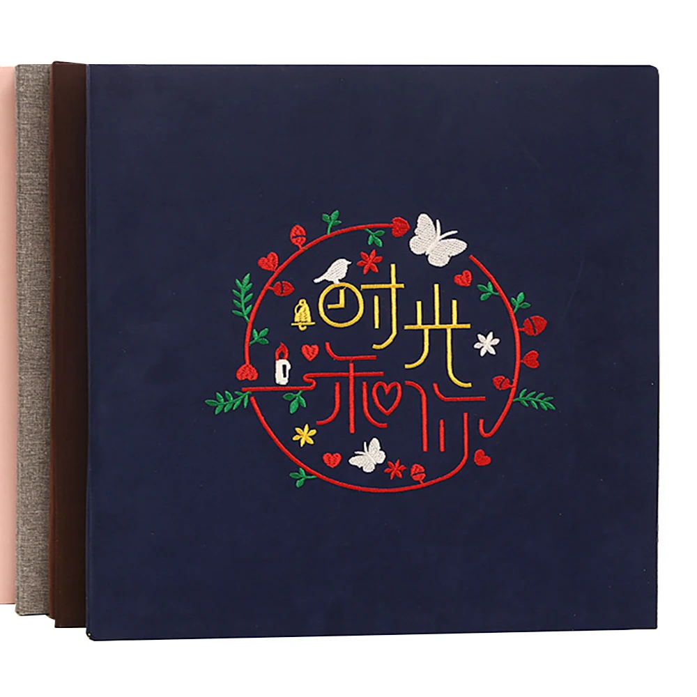 Альбом из фланели с вышивкой DIY самоклеящийся семейный фотоальбом 18 дюймов