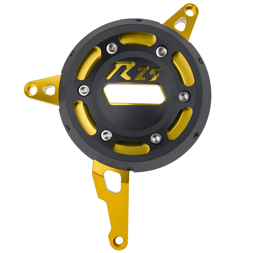 Gold (R25 Logo) CNC крышка статора двигателя защита двигателя правая сторона защитная крышка для- Yamaha YZF-R3 YZF R3 R25 MT 03 MT03 - Цвет: Gold (R25 Logo)