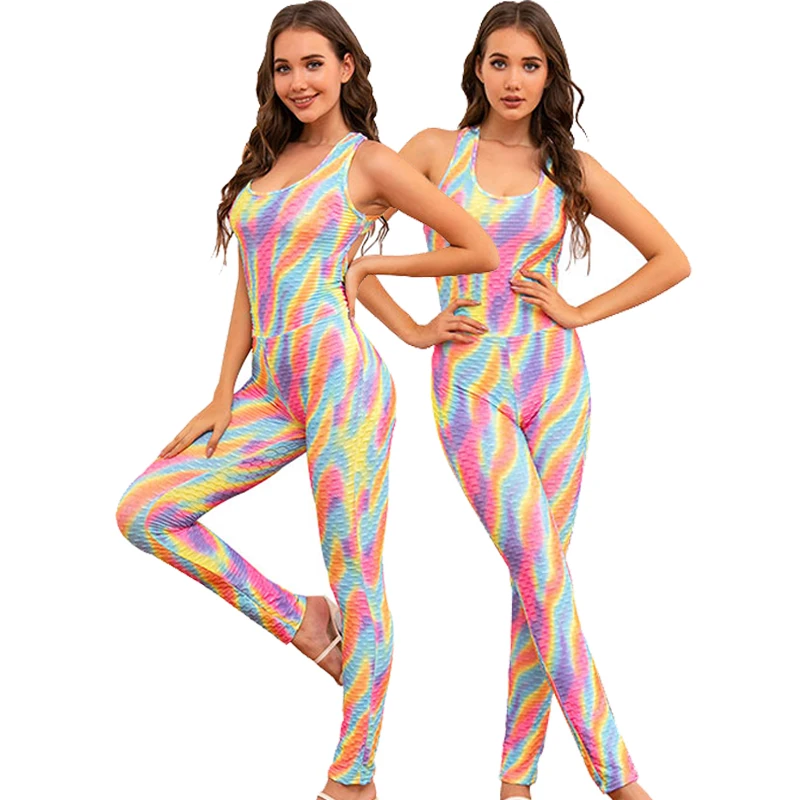 Новый жаккардовый облегающий пикантный комбинезон без рукавов с открытой спиной