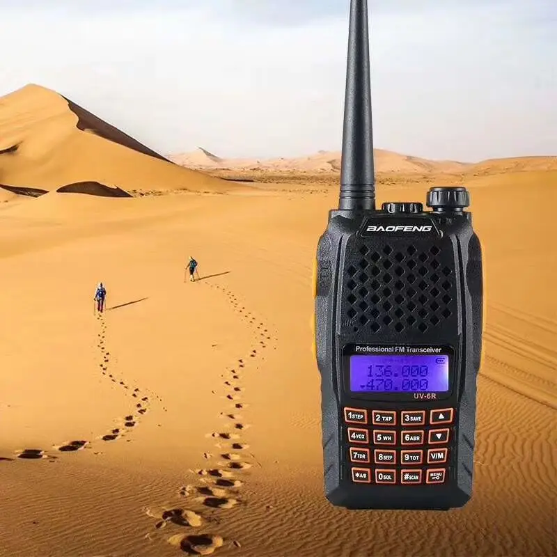 100% Оригинал Baofeng UV-6R двухдиапазонный двухсторонний радиоприемник Ham Walkie Talkie uv 6r