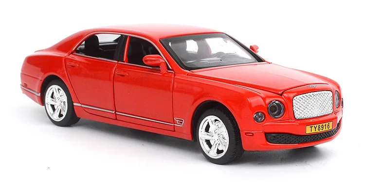 1/32 модель автомобиля из сплава Mulsanne, игрушка, 6 открывающихся дверей, металлическая автоматическая модель литья под давлением, имитирующая светильник, детский подарок для коллекции игрушек