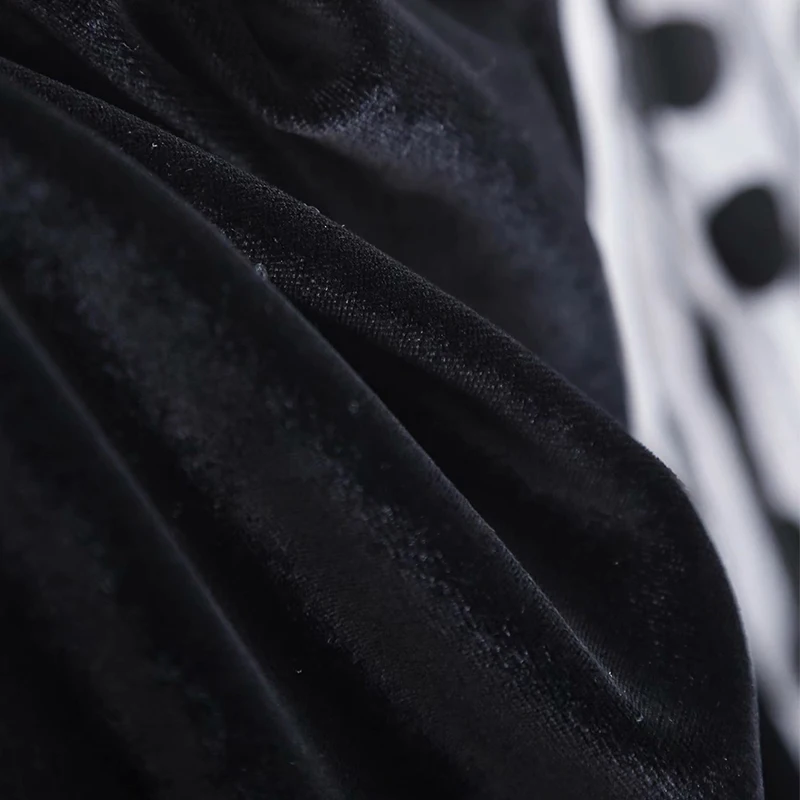 

Women Summer Voile Velvet Mini Dress 2020 Long Sleeve Blackless Spliced Elasticity Female Elegant Street Pencil Dresses Vestidos