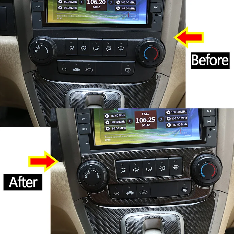 

For Honda CR-V 2007-11 Real Carbon Fiber 3D StickerInner Central control air conditioning CD adjustment switch panel Accessories